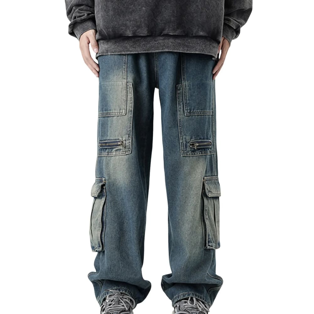 Baggy Cargo Denim Pants For Men Clothing Y2K